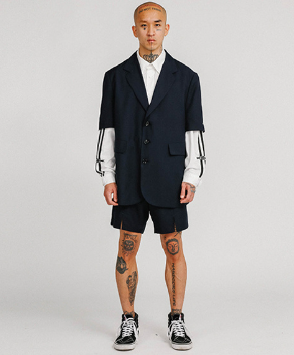 アジョバイアジョ(AJOBYAJO)     Short Sleeves Blazer [Navy]