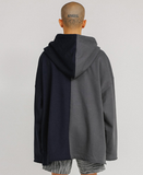 アジョバイアジョ(AJOBYAJO)    Twofold Oversized Zip-up Hoodie [Charcoal]