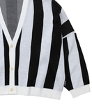 アジョバイアジョ(AJOBYAJO)    Stripe Oversized Cardigan [Black]