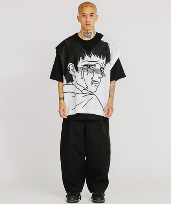 アジョバイアジョ(AJOBYAJO)    Crying Boy Oversized Knit Vest [White]