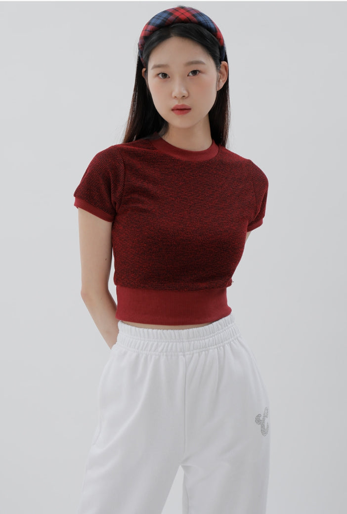 curetty (キュリティー) C STRIPE CROP TOP_RED