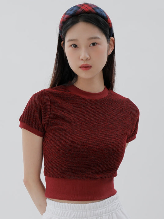 curetty (キュリティー) C STRIPE CROP TOP_RED