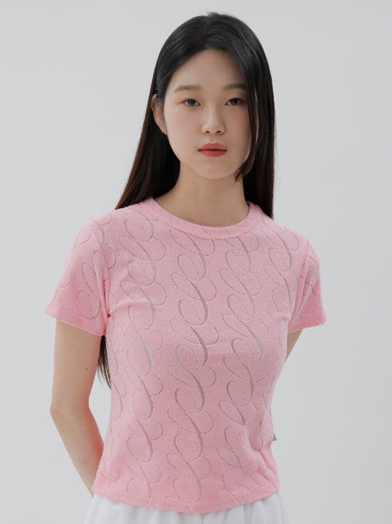 curetty (キュリティー) C BURNOUT BASIC T-SHIRT_PINK