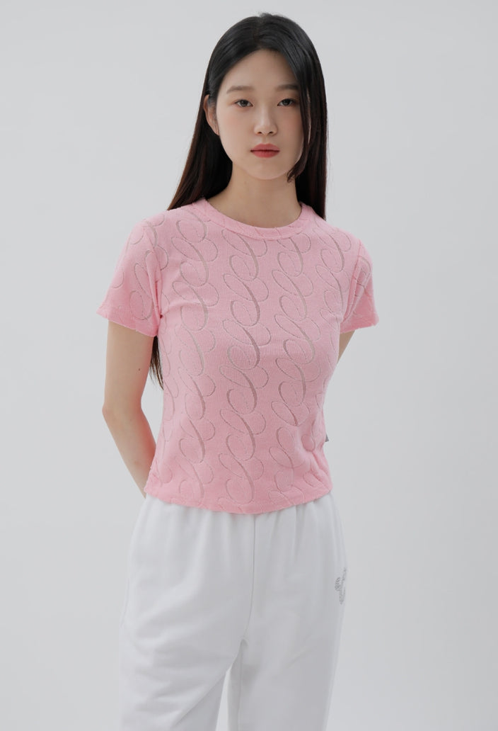 curetty (キュリティー) C BURNOUT BASIC T-SHIRT_PINK