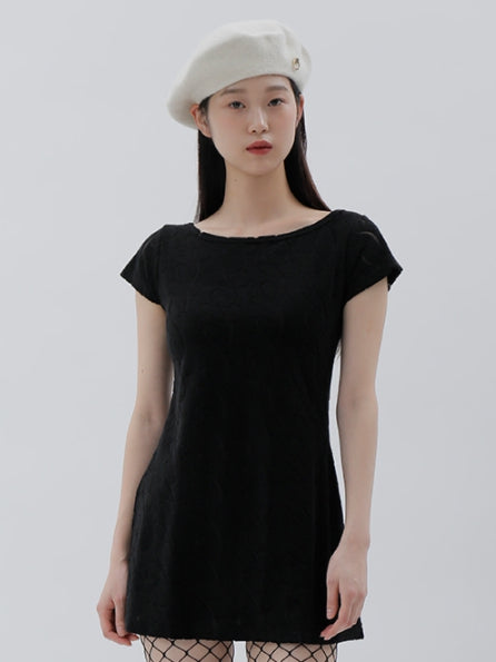 curetty (キュリティー) C BURNOUT BACK POINT DRESS_BLACK