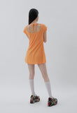 curetty (キュリティー) C BURNOUT BACK POINT DRESS_ORANGE