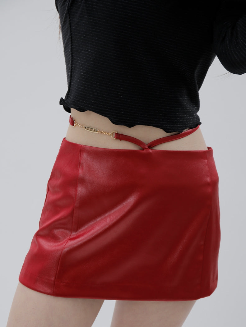 curetty (キュリティー) C MICRO MINI STRAP SKIRT_RED