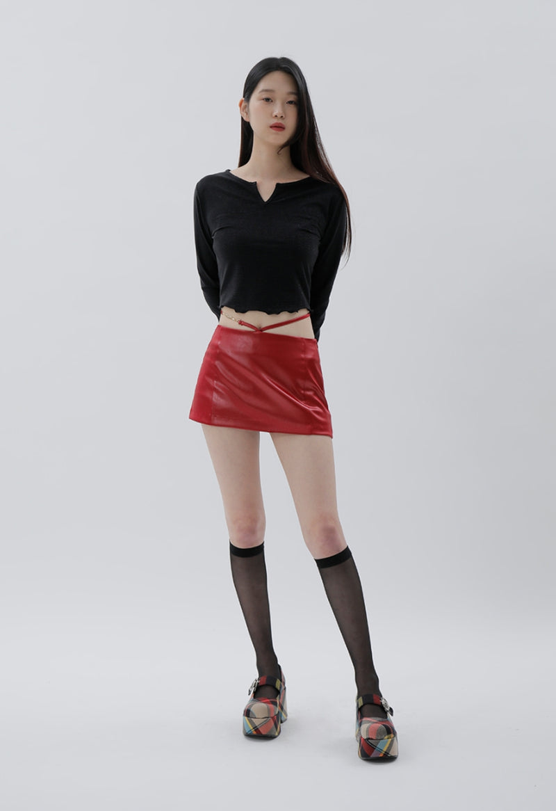 curetty (キュリティー) C MICRO MINI STRAP SKIRT_RED