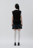 curetty (キュリティー) C SKULL ARGYLE KNIT VEST_BLACK