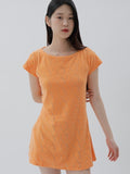 curetty (キュリティー) C BURNOUT BACK POINT DRESS_ORANGE