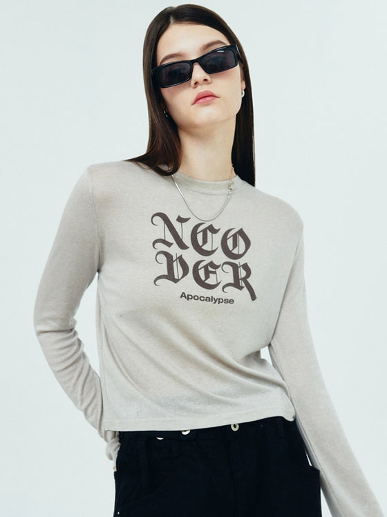 NCOVER（エンカバー）NCOVER ROMAN TYPO LONG SLEEVE-BEIGE