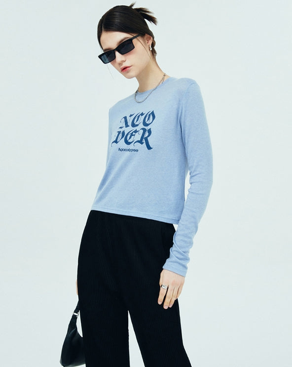 NCOVER（エンカバー）NCOVER ROMAN TYPO LONG SLEEVE-BLUE