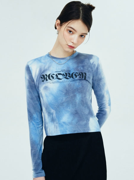 NCOVER（エンカバー）ROMAN TYPO TIEDYE LONG SLEEVE-BLUE