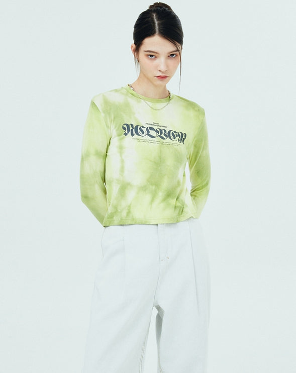 NCOVER（エンカバー）ROMAN TYPO TIEDYE LONG SLEEVE-YELLOW