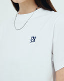 NCOVER（エンカバー）SMALL ROMAN TYPO LOGO TSHIRT-WHITE