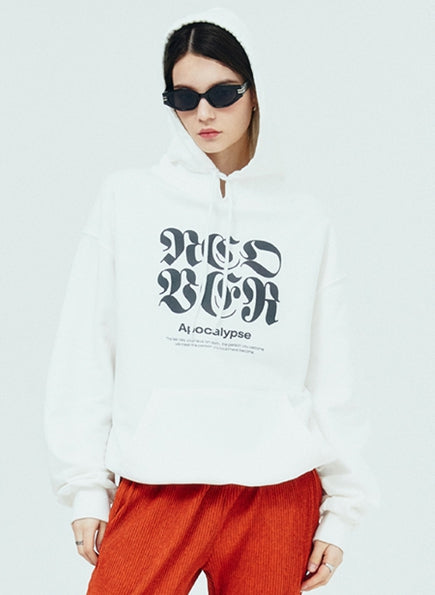 NCOVER（エンカバー）NCOVER ROMAN TYPO HOODIE-WHITE