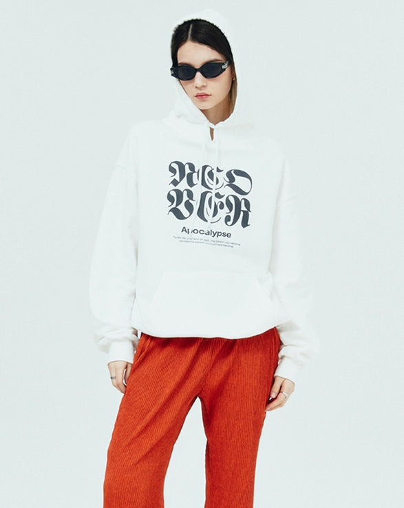 NCOVER（エンカバー）NCOVER ROMAN TYPO HOODIE-WHITE