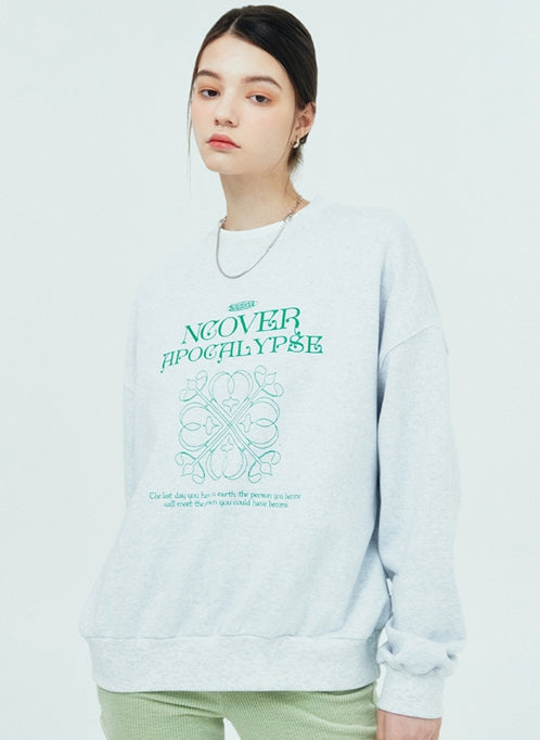 NCOVER（エンカバー）APOCALYPSE CLOVER SWEATSHIRT-WHITE MELANGE