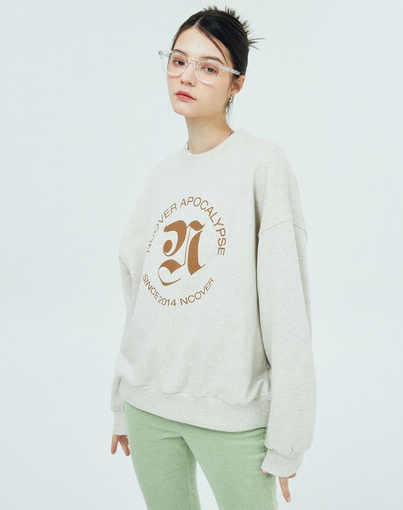 NCOVER（エンカバー）ROMAN TYPO LOGO SWEATSHIRT-BEIGE