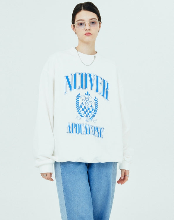 NCOVER（エンカバー）COLLEGE EMBLEM SWEATSHIRT-WHITE