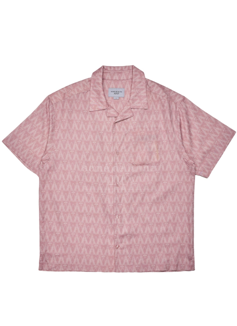 アクメドラビ(acme' de la vie) A LOGO MONOGRAM PATTERN OPEN  COLLAR SHIRT PINK