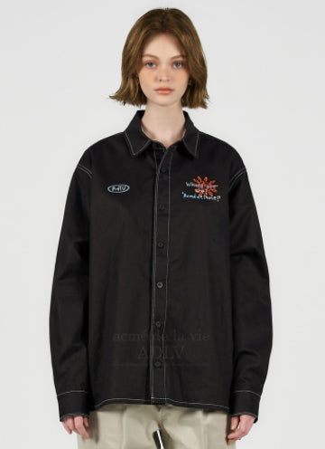 アクメドラビ(acme' de la vie) SUN LOGO LONG SLEEVE SHIRT BLACK