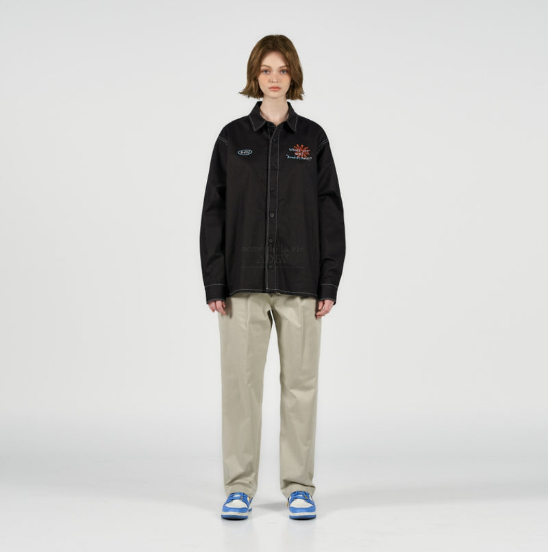 アクメドラビ(acme' de la vie) SUN LOGO LONG SLEEVE SHIRT BLACK