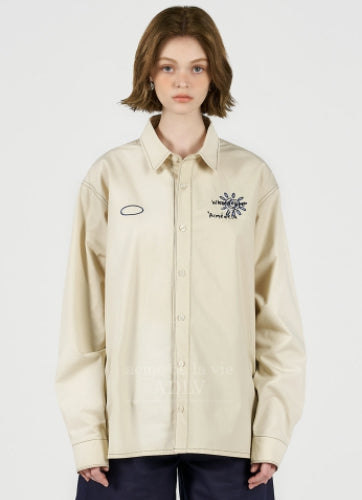 アクメドラビ(acme' de la vie) SUN LOGO LONG SLEEVE SHIRT BEIGE