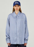 アクメドラビ(acme' de la vie) BASIC LOGO STRIPE SHIRT SKYBLUE