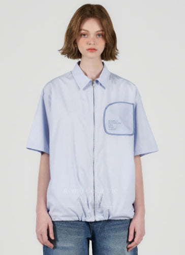 アクメドラビ(acme' de la vie) POCKET POINT OVERFIT SHIRT SKYBLUE