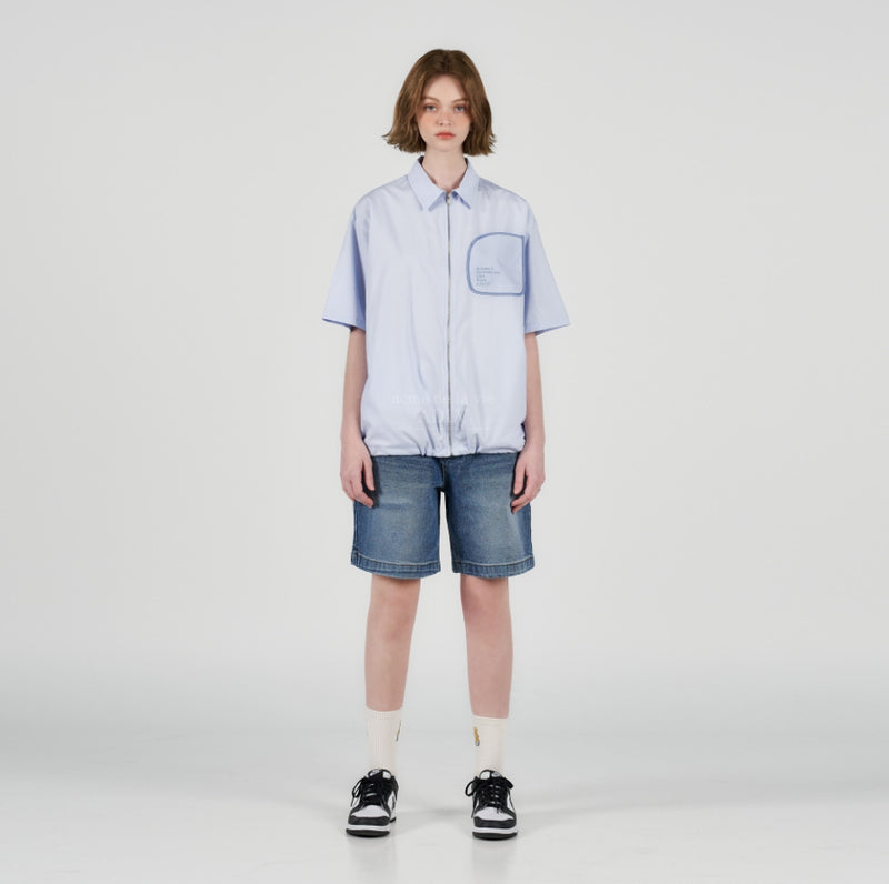 アクメドラビ(acme' de la vie) POCKET POINT OVERFIT SHIRT SKYBLUE