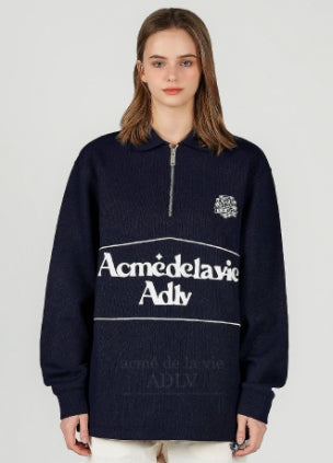 アクメドラビ(acme' de la vie) PULLOVER PIQUE SWEATSHIRT NAVY