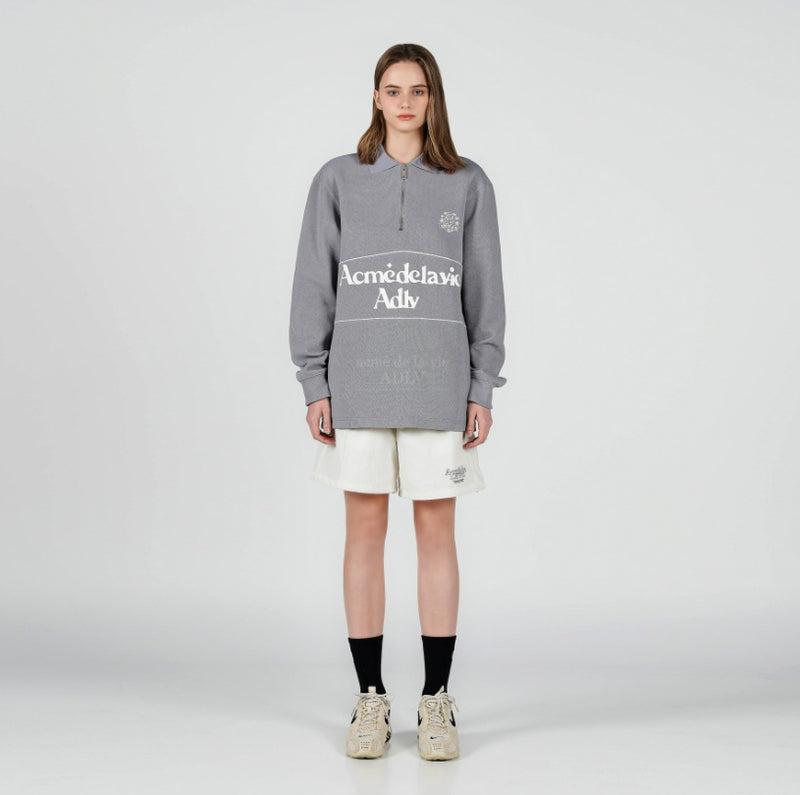 アクメドラビ(acme' de la vie) PULLOVER PIQUE SWEATSHIRT GREY