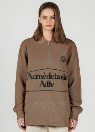 アクメドラビ(acme' de la vie) PULLOVER PIQUE SWEATSHIRT BROWN
