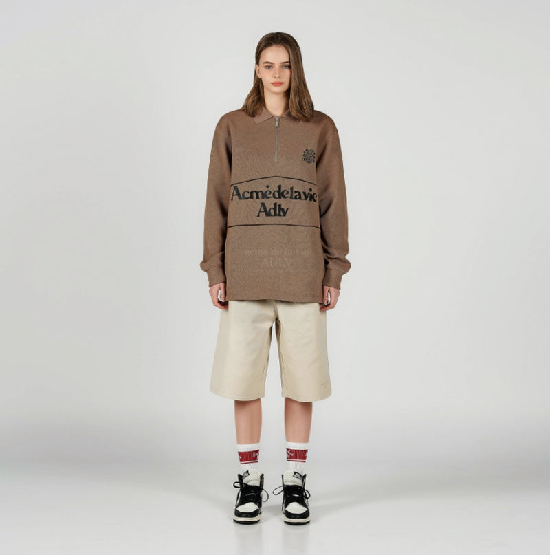 アクメドラビ(acme' de la vie) PULLOVER PIQUE SWEATSHIRT BROWN