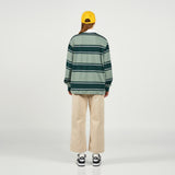 アクメドラビ(acme' de la vie) A LOGO EMBROIDERY STRIPE PATTERN POLO SHIRT GREEN