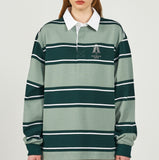 アクメドラビ(acme' de la vie) A LOGO EMBROIDERY STRIPE PATTERN POLO SHIRT GREEN