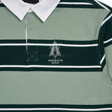 アクメドラビ(acme' de la vie) A LOGO EMBROIDERY STRIPE PATTERN POLO SHIRT GREEN