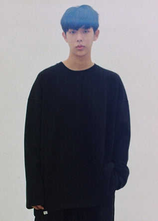 A NOTHING (エーナッシング) HEAVY-TERRY BALLOON SWEAT BOX TEE (Black)
