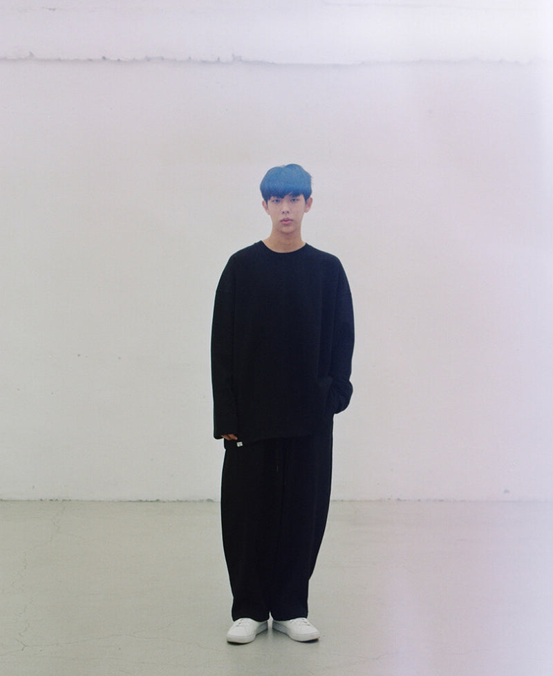 A NOTHING (エーナッシング) HEAVY-TERRY BALLOON SWEAT BOX TEE (Black)