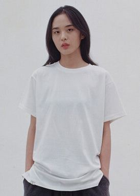 A NOTHING (エーナッシング)SILKY-COTTON LONG LAYERED 1/2 TEE (Ivory)