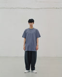 A NOTHING (エーナッシング)SILKY-COTTON LONG LAYERED 1/2 TEE (Charcoal)