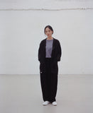 A NOTHING (エーナッシング)SILKY-COTTON LONG LAYERED 1/2 TEE (Charcoal)