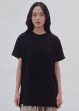 A NOTHING (エーナッシング)SILKY-COTTON LONG LAYERED 1/2 TEE (Black)