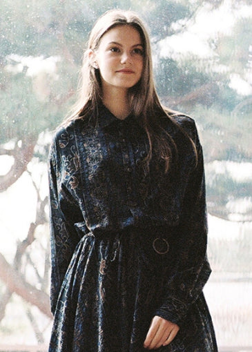 A NOTHING (エーナッシング) WOOD-CUT DROP-SHOULDER SHIRT (Black)