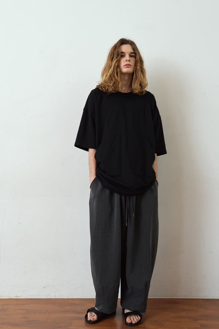A NOTHING (エーナッシング)  SOLAR PIGMENT BALLOON SWEAT PANTS (Charcoal)
