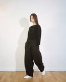 A NOTHING (エーナッシング) HEAVY-TERRY BALLOON SWEAT PANTS (Black)