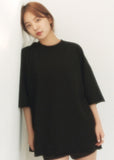 A NOTHING (エーナッシング) VINTAGE P. DYEING CUT-OUT BOX 1/2 TEE (Black)