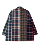 アジョバイアジョ(AJOBYAJO)      Check Mixed Oversized Shirt [Navy]