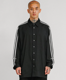 アジョバイアジョ(AJOBYAJO)      2-Stripes Oversized Reglan Shirt [Black]